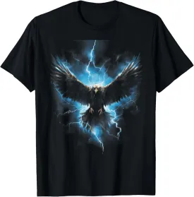 Bald Eagle T-Shirt, Women's, Black, Small, V-Neck, Short Sleeve