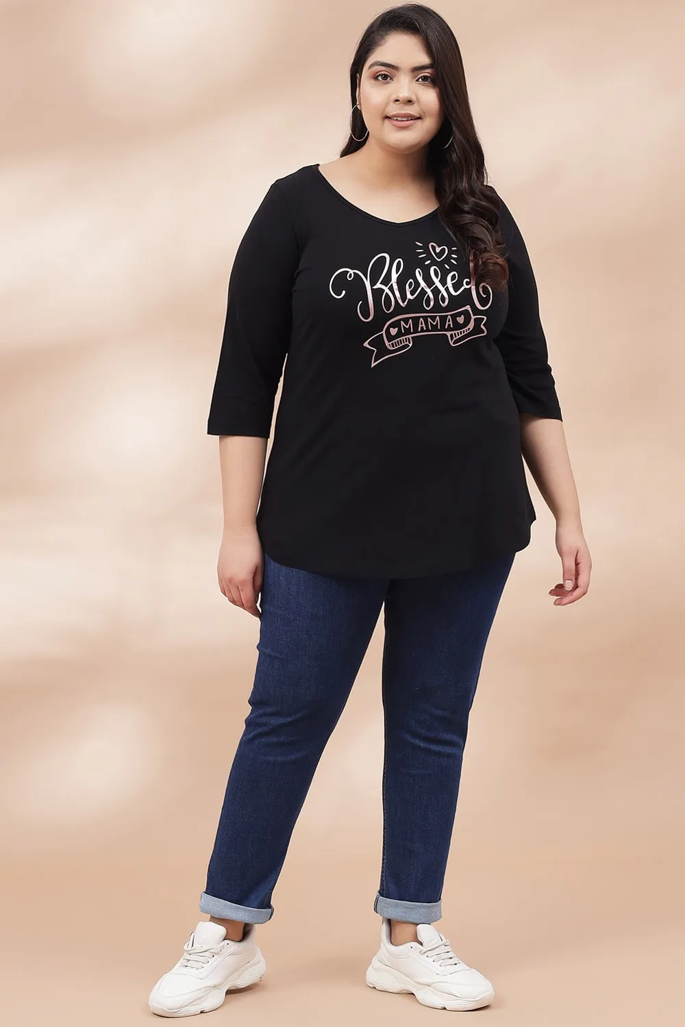 Blessed Mama Black Tshirt