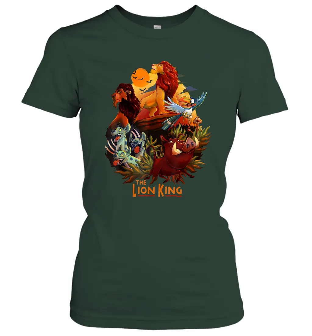 Disney Lion King Main Cast Poster (2) Women Cotton T-Shirt