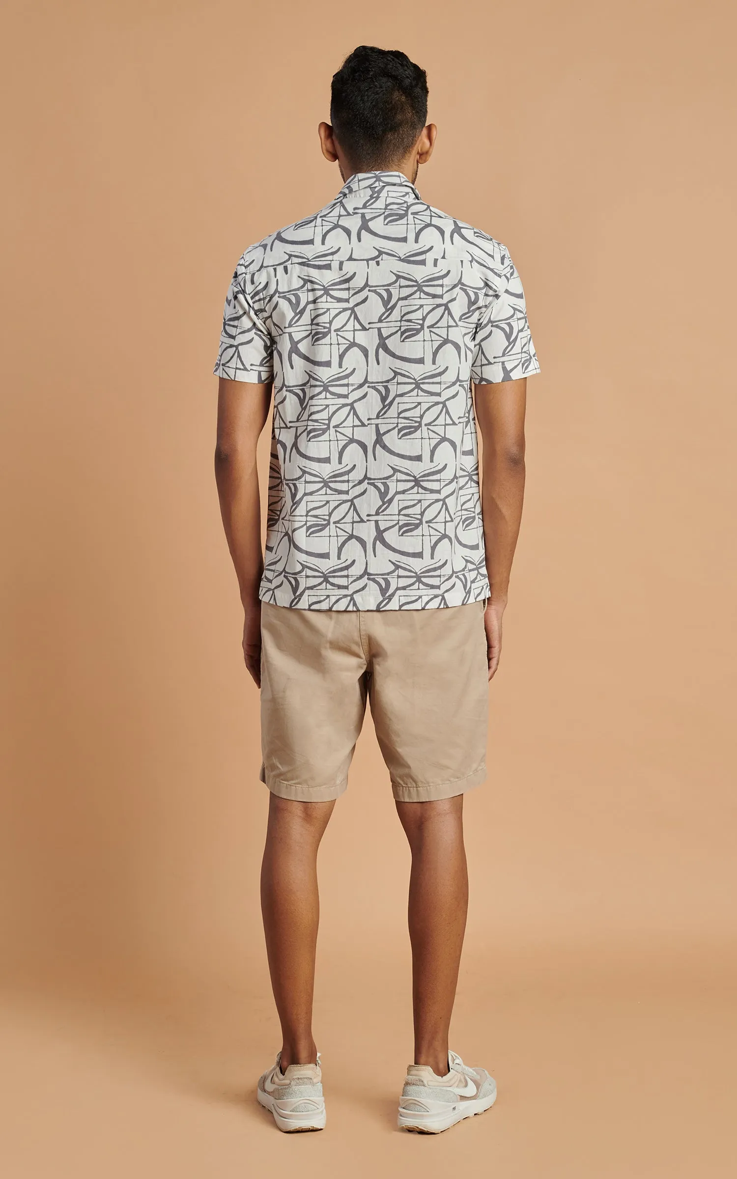 Grey Geometric Print Shirt