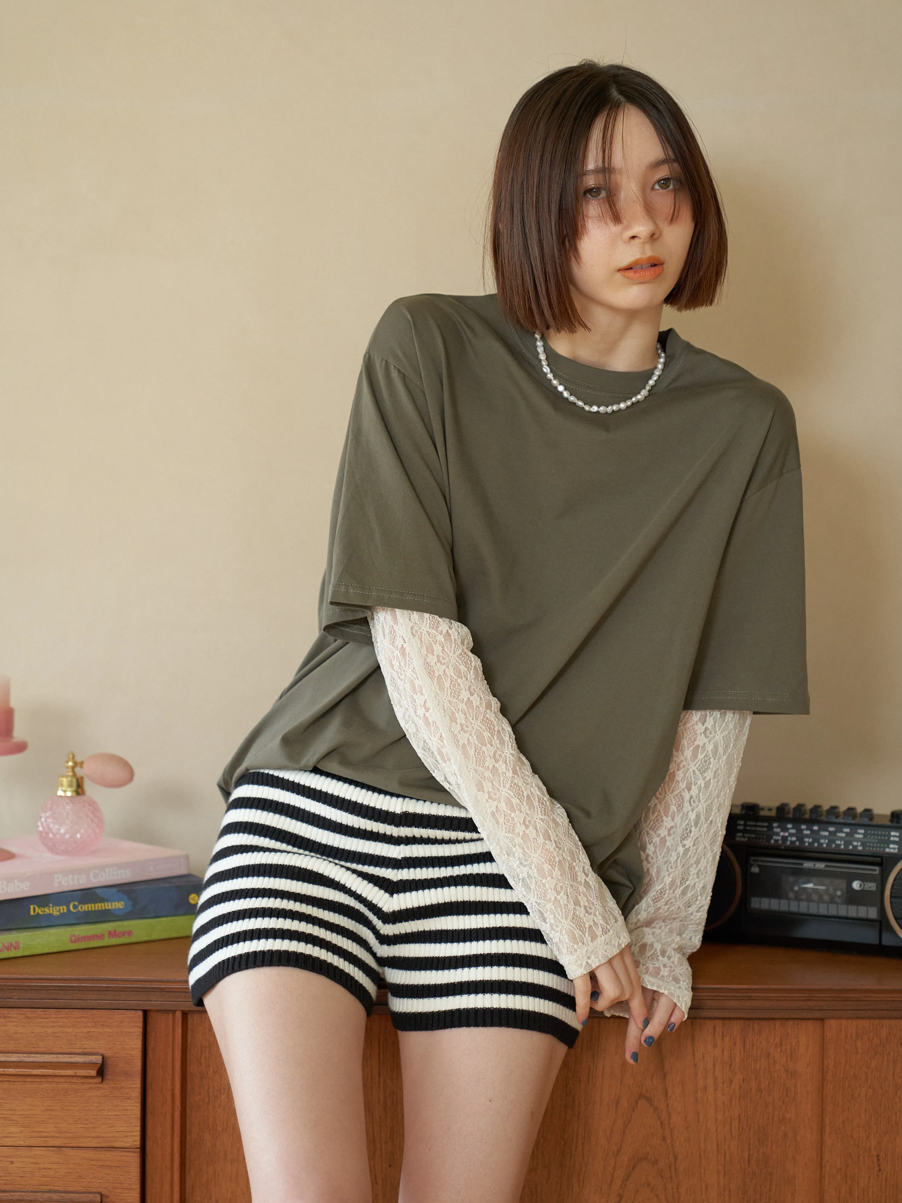 Lace Layered Oversized T-shirt