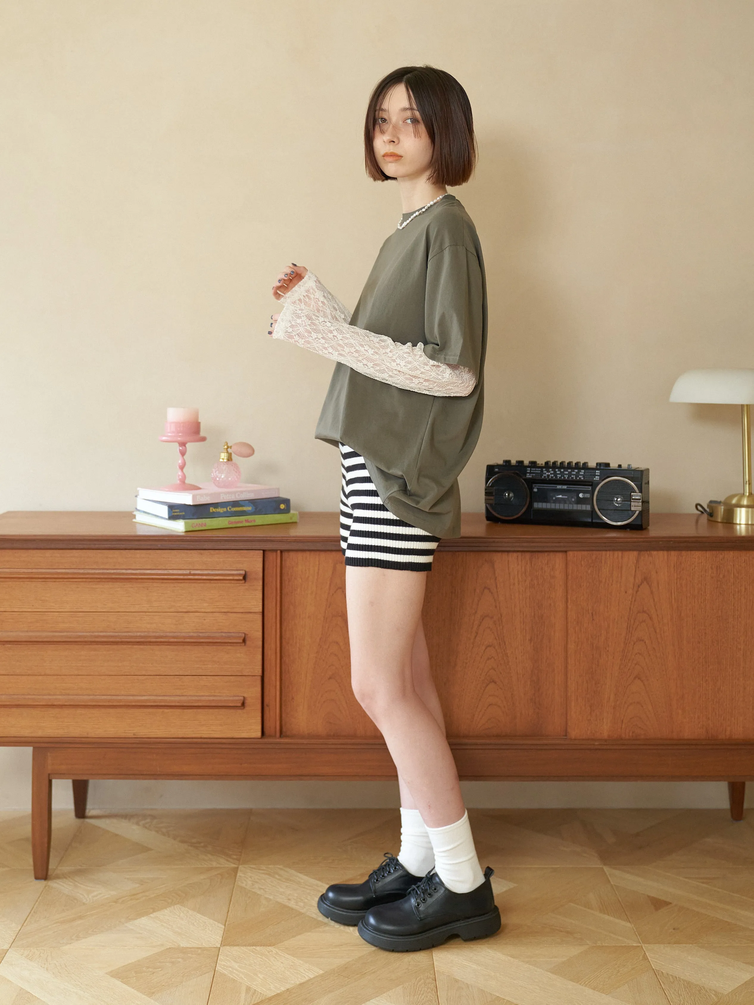 Lace Layered Oversized T-shirt