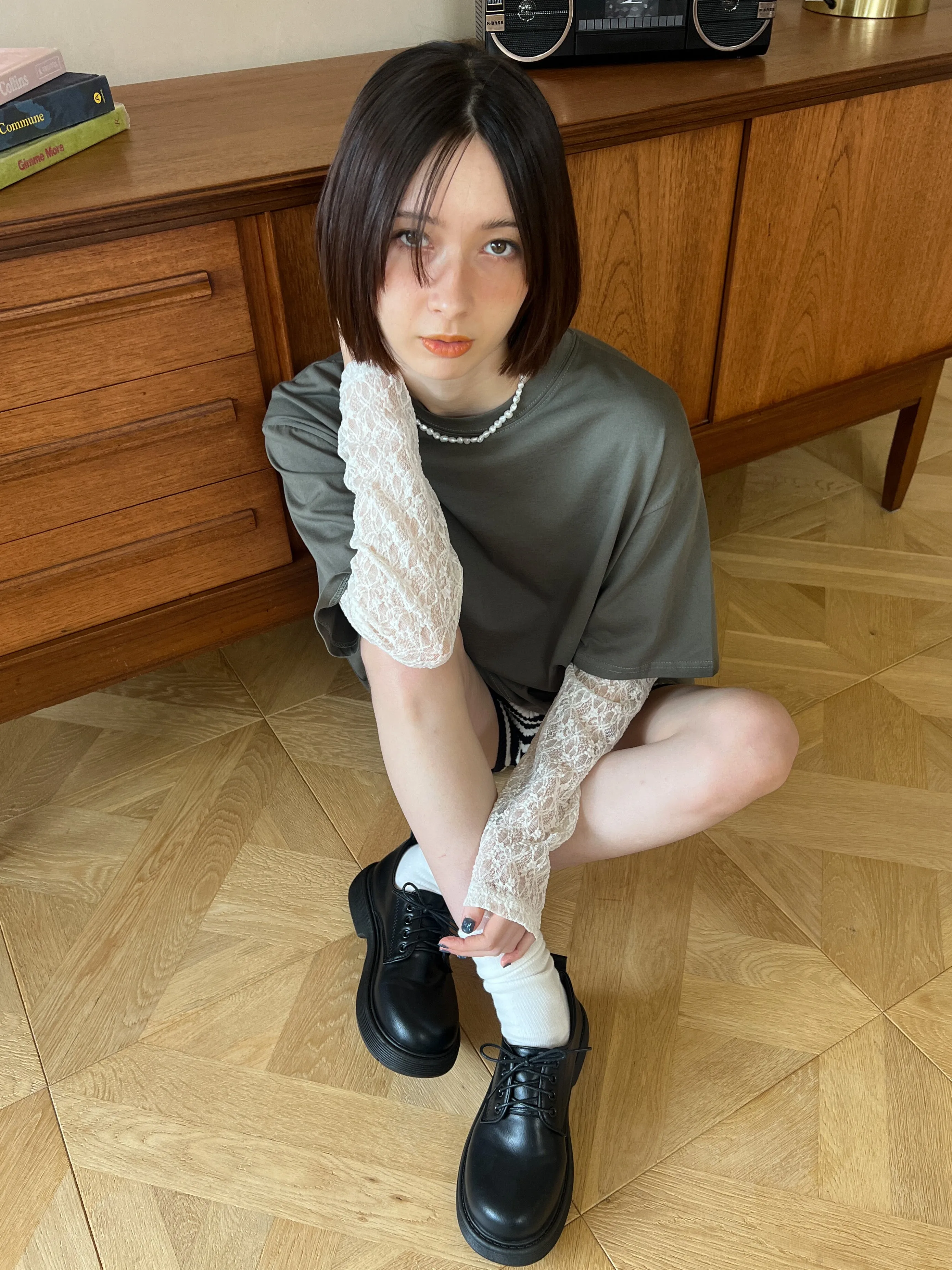 Lace Layered Oversized T-shirt