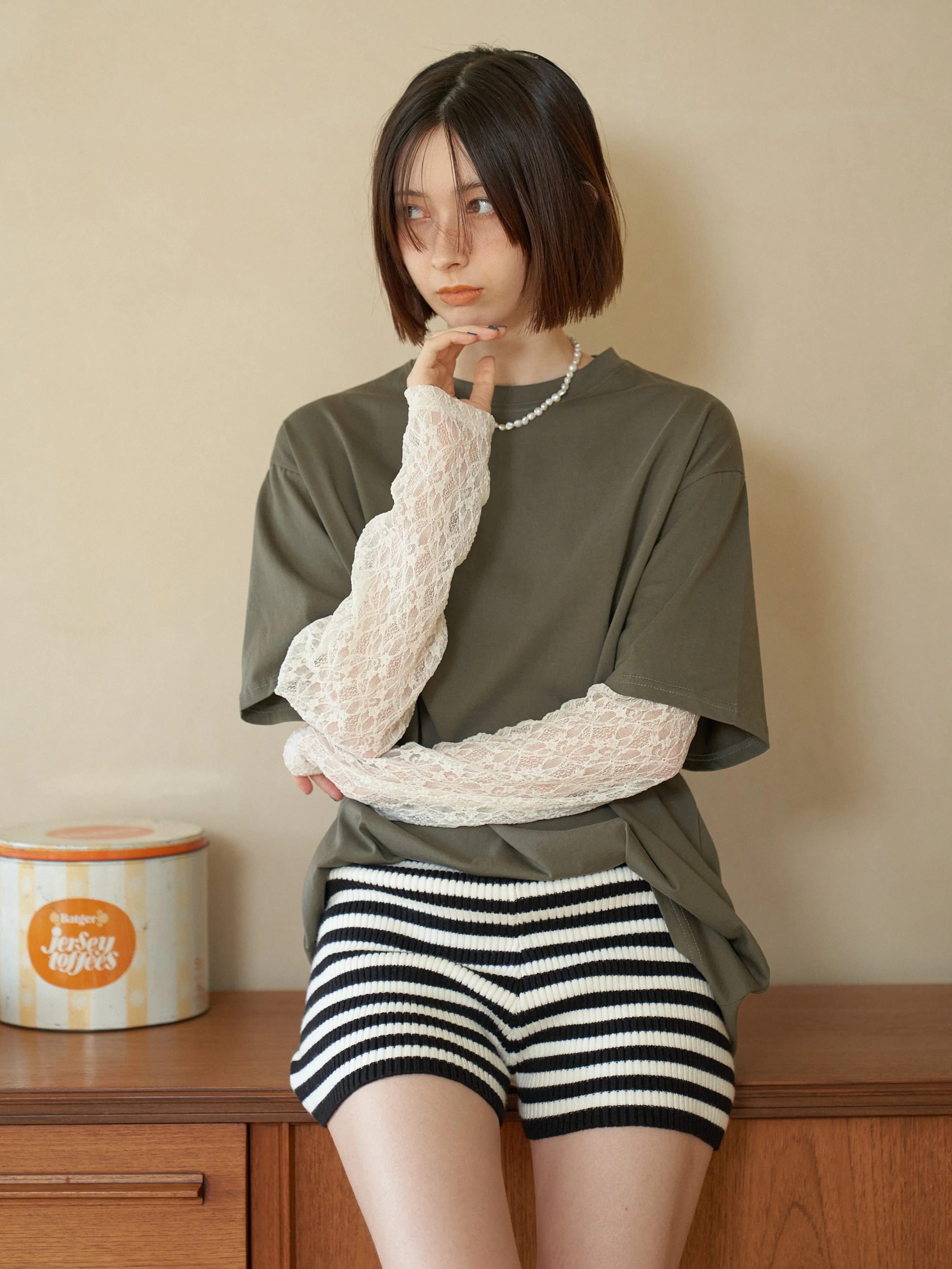 Lace Layered Oversized T-shirt