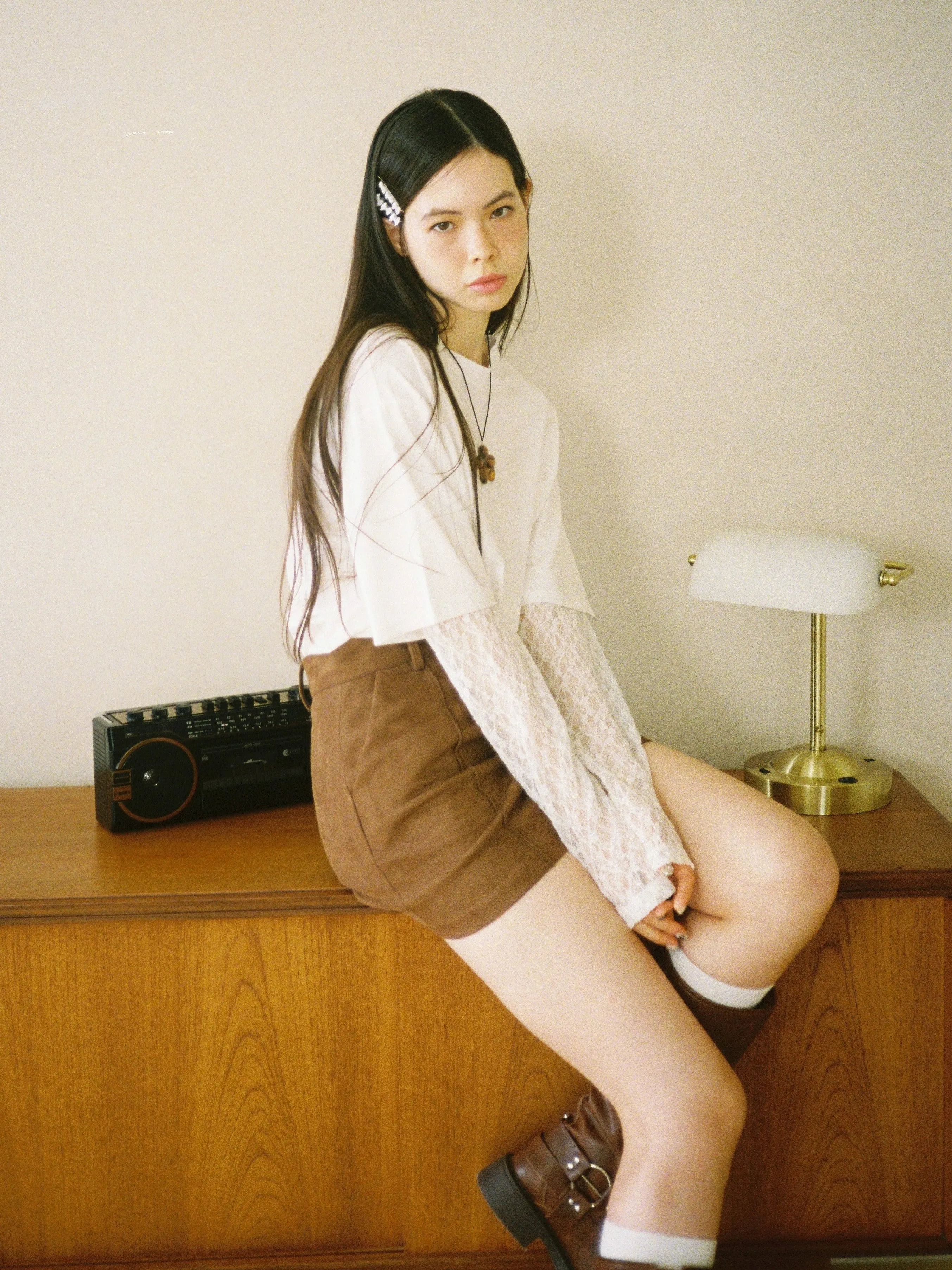 Lace Layered Oversized T-shirt