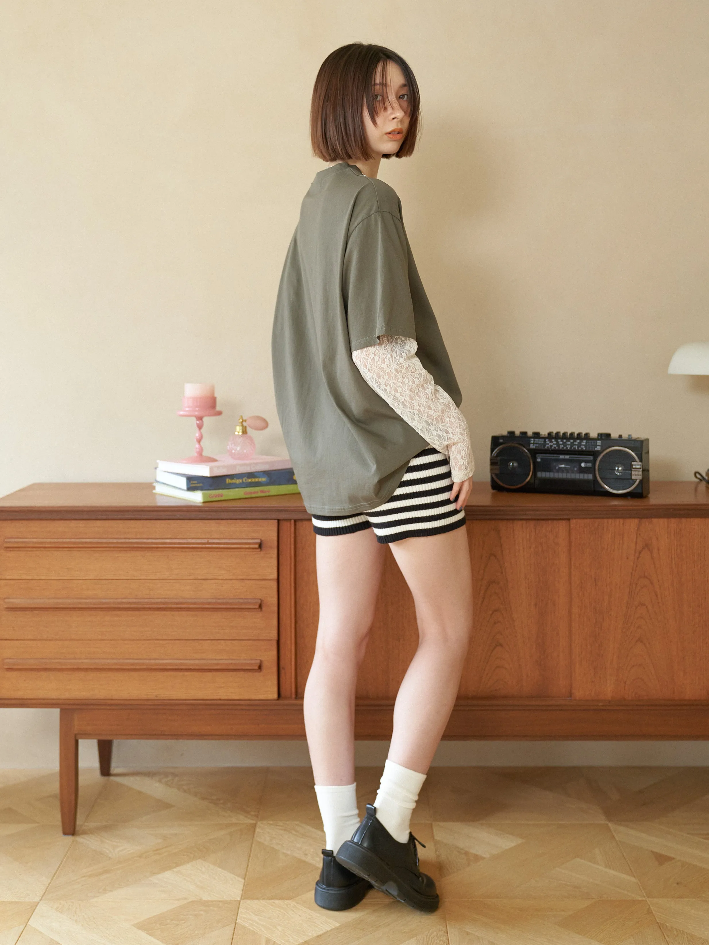 Lace Layered Oversized T-shirt
