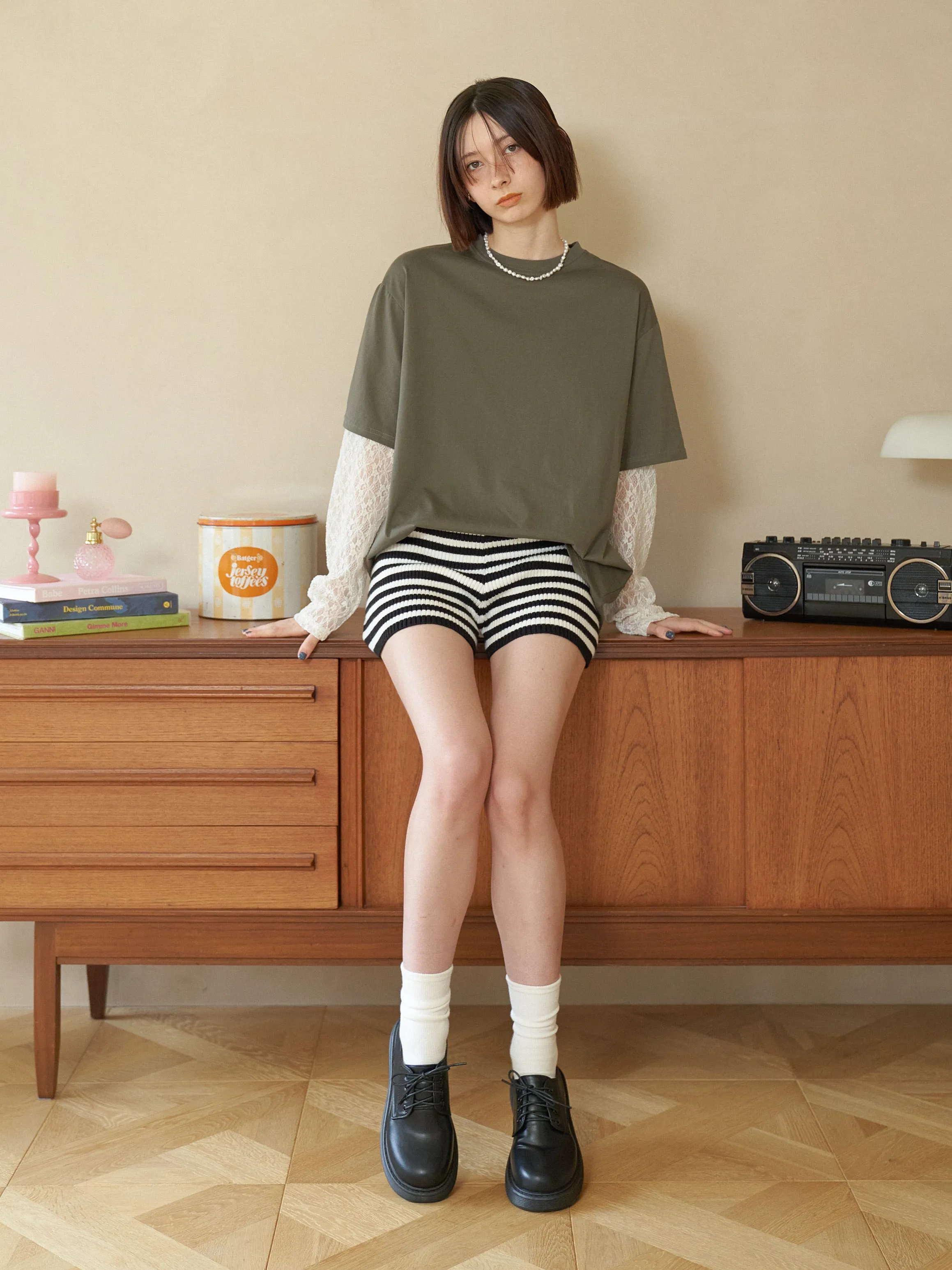 Lace Layered Oversized T-shirt