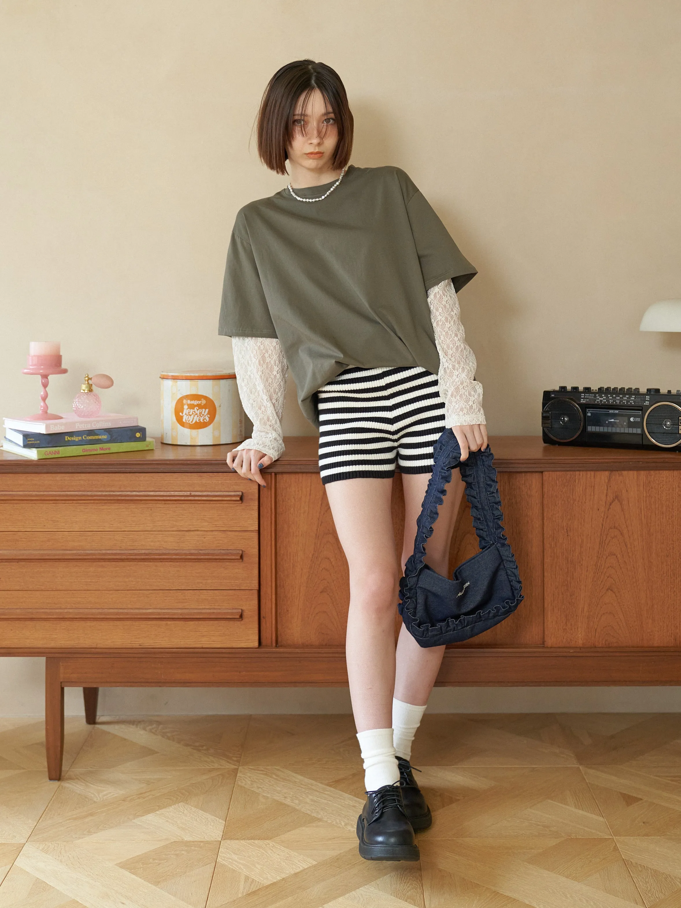 Lace Layered Oversized T-shirt