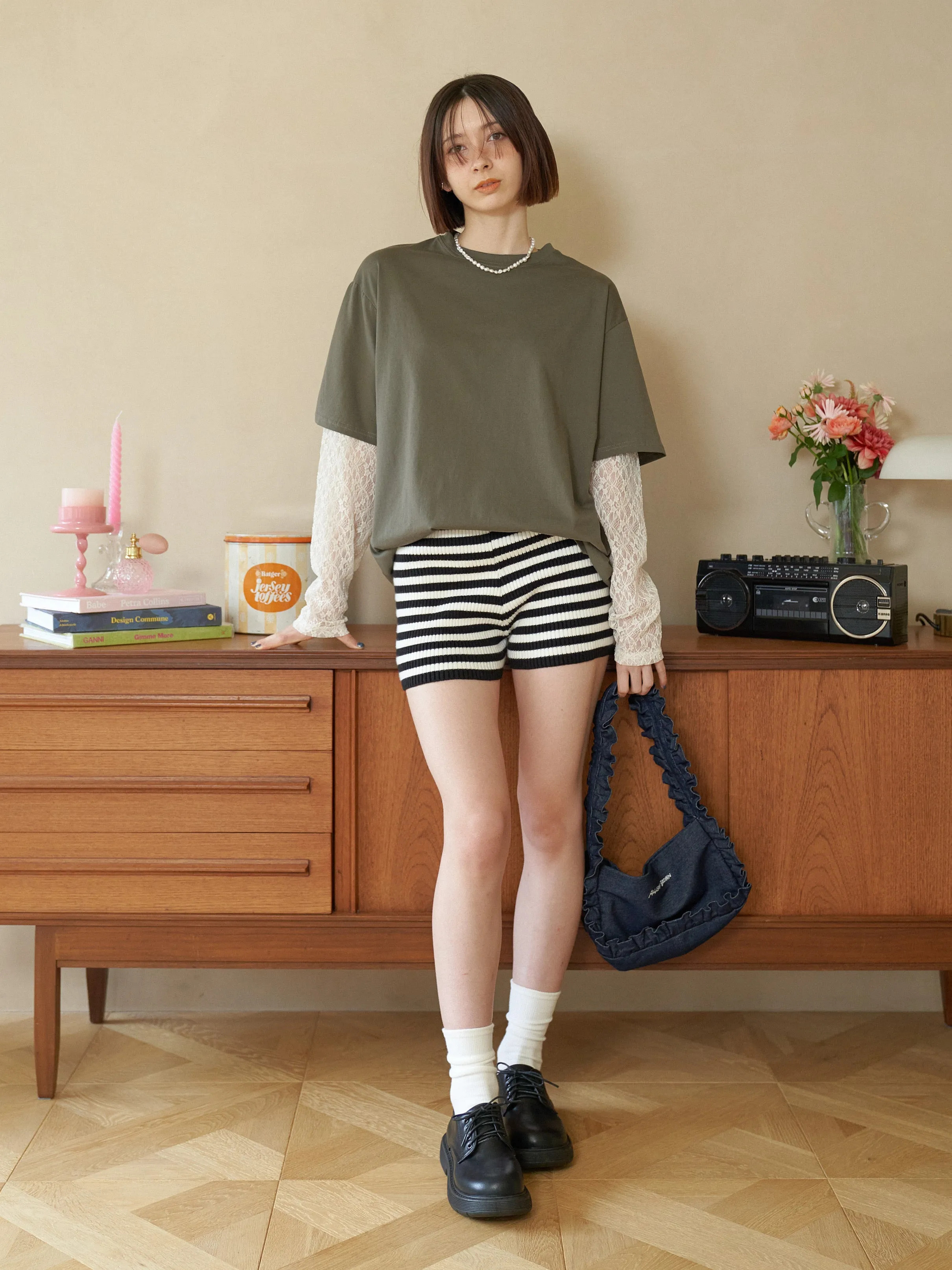 Lace Layered Oversized T-shirt