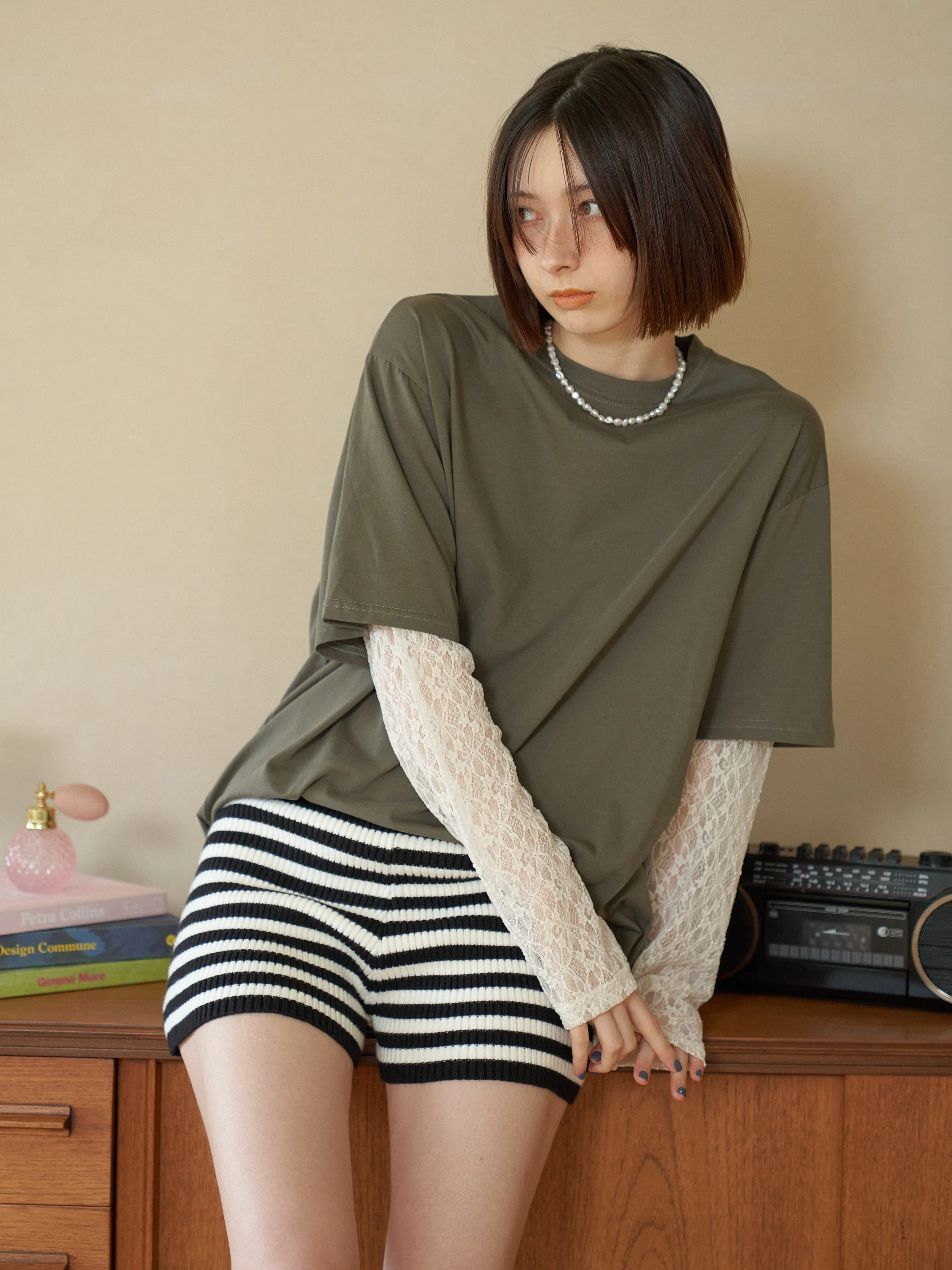 Lace Layered Oversized T-shirt