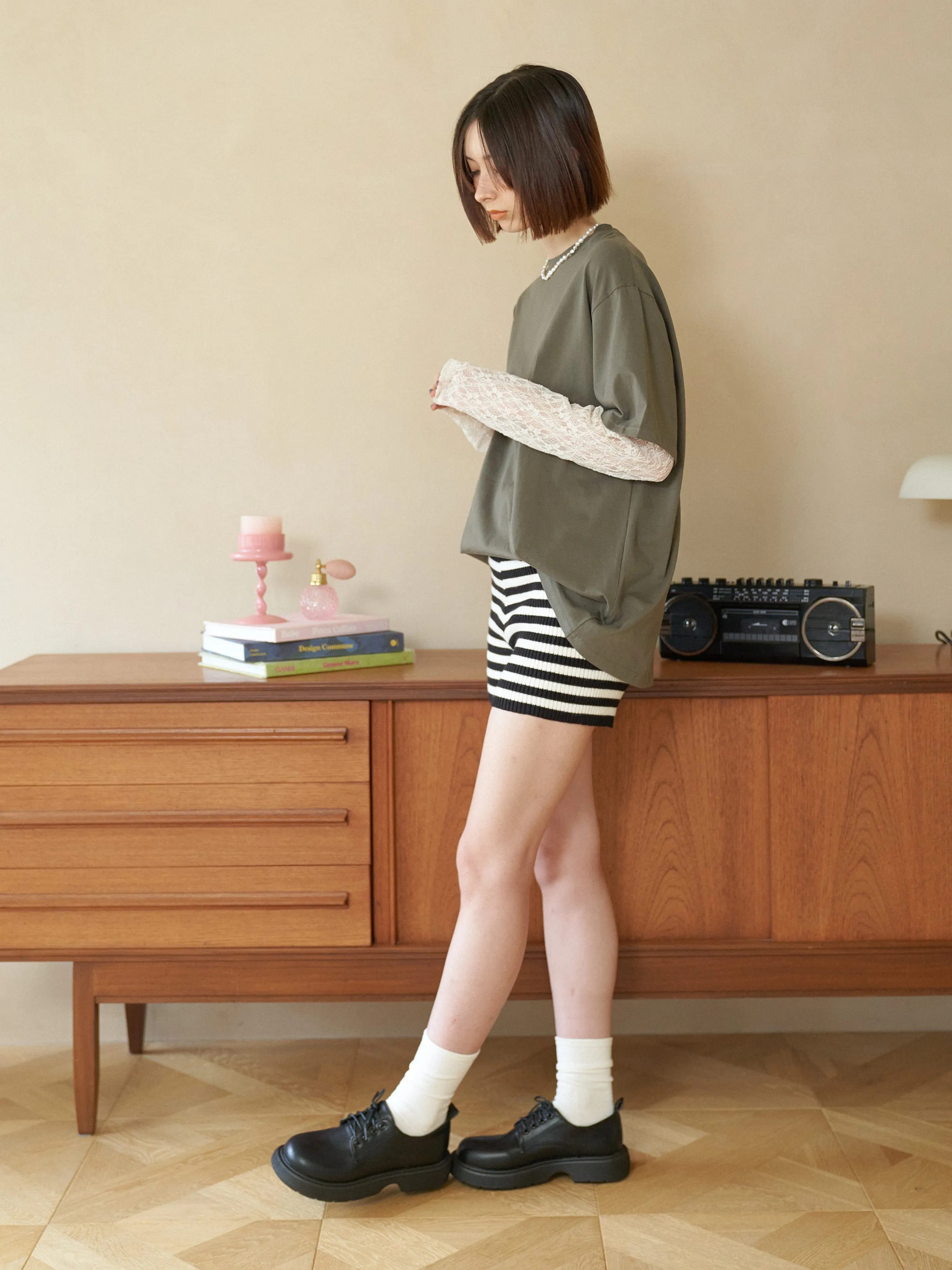 Lace Layered Oversized T-shirt
