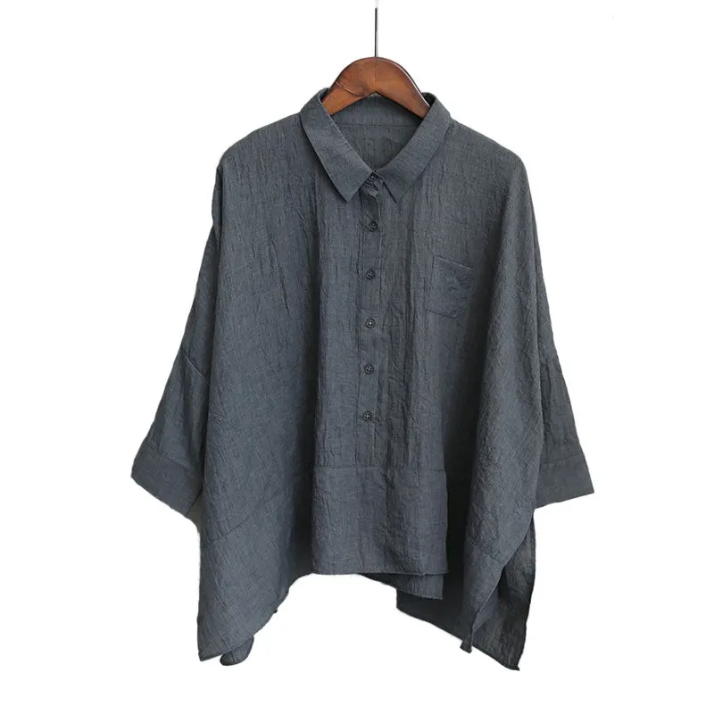 Loose Casual Cotton Shirt Women Blouse For Autumn Q1357