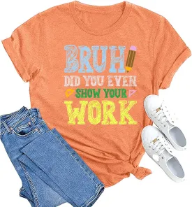 MAIHUN Math Teacher Shirt for Women Funny Teaching Tshirt Math Teacher Life Tee Tops