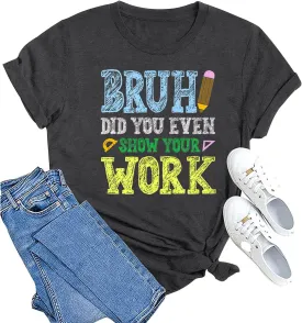 MAIHUN Math Teacher Shirt for Women Funny Teaching Tshirt Math Teacher Life Tee Tops