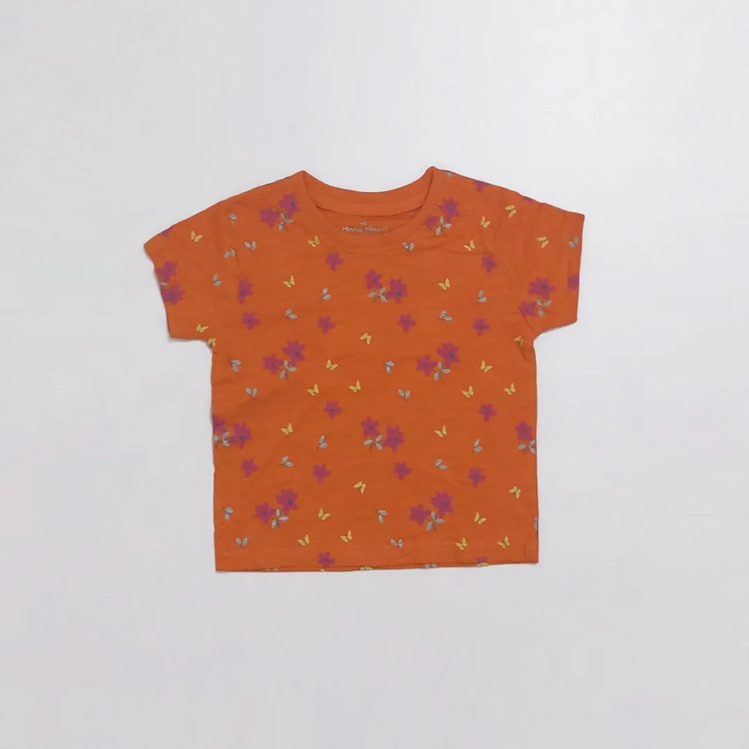 MI - Kids 'Orange' Flower Printed Short Sleeve T-Shirt  MI118
