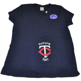 Minnesota Twins SAAG Women Maternity Navy "Future Fan" V-Neck T-Shirt