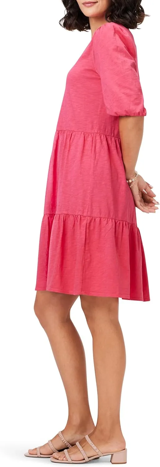 NIC ZOE Women's Elbow Sleeve V-Neck Dress