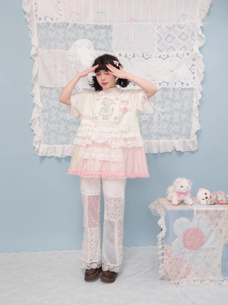 Puppy lace t-shirt【s0000007740】