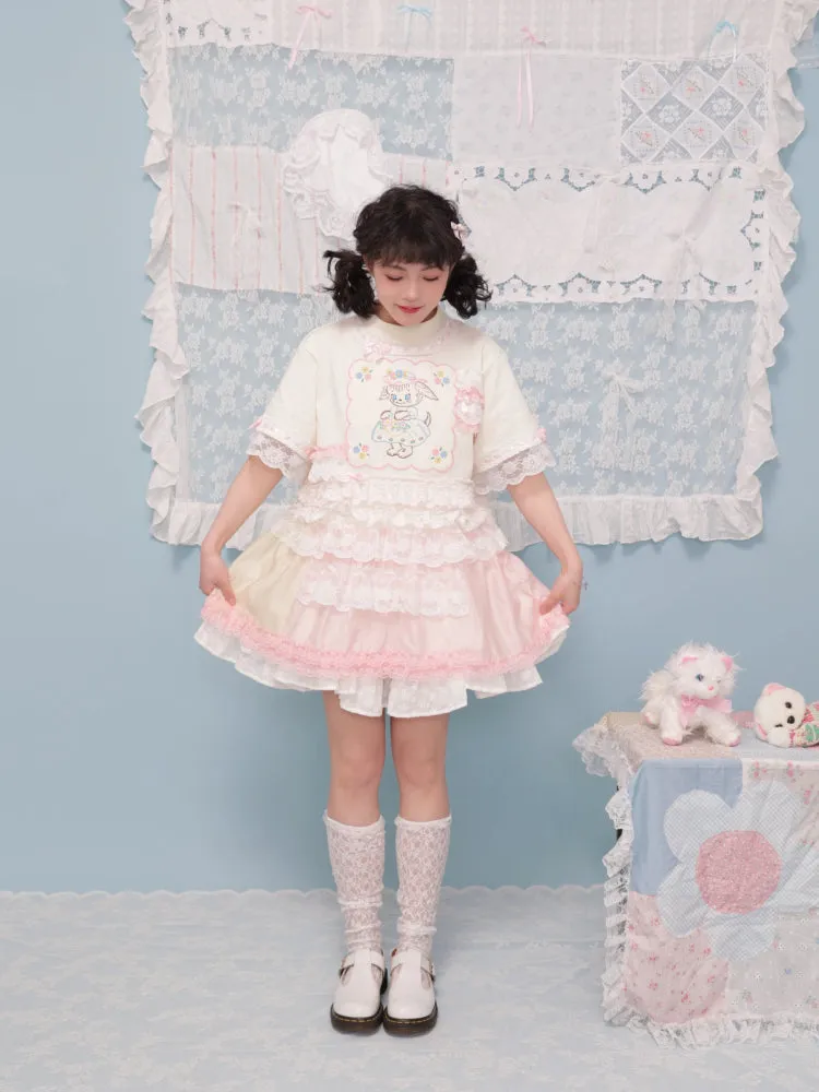 Puppy lace t-shirt【s0000007740】
