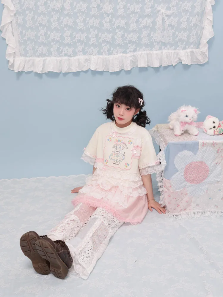 Puppy lace t-shirt【s0000007740】