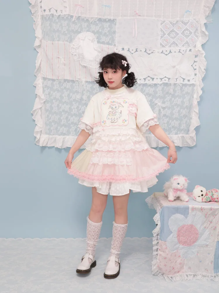 Puppy lace t-shirt【s0000007740】