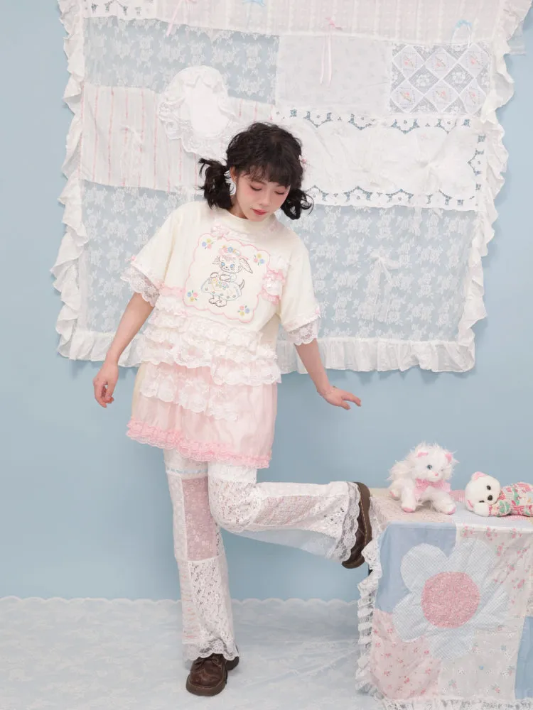 Puppy lace t-shirt【s0000007740】