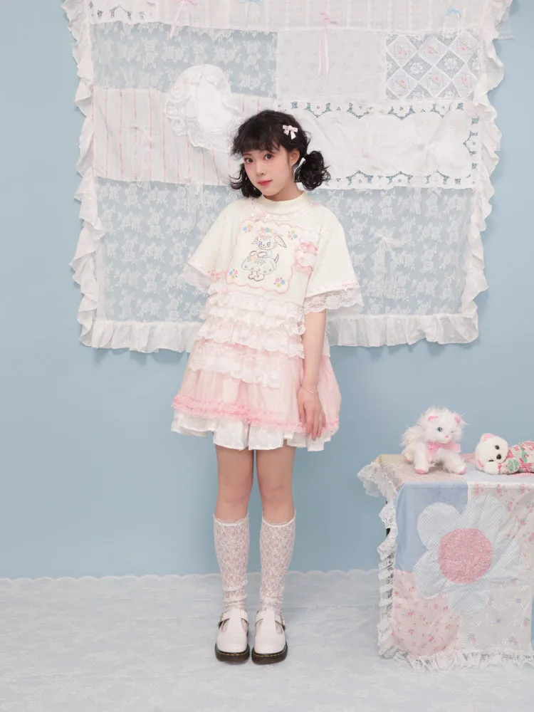 Puppy lace t-shirt【s0000007740】