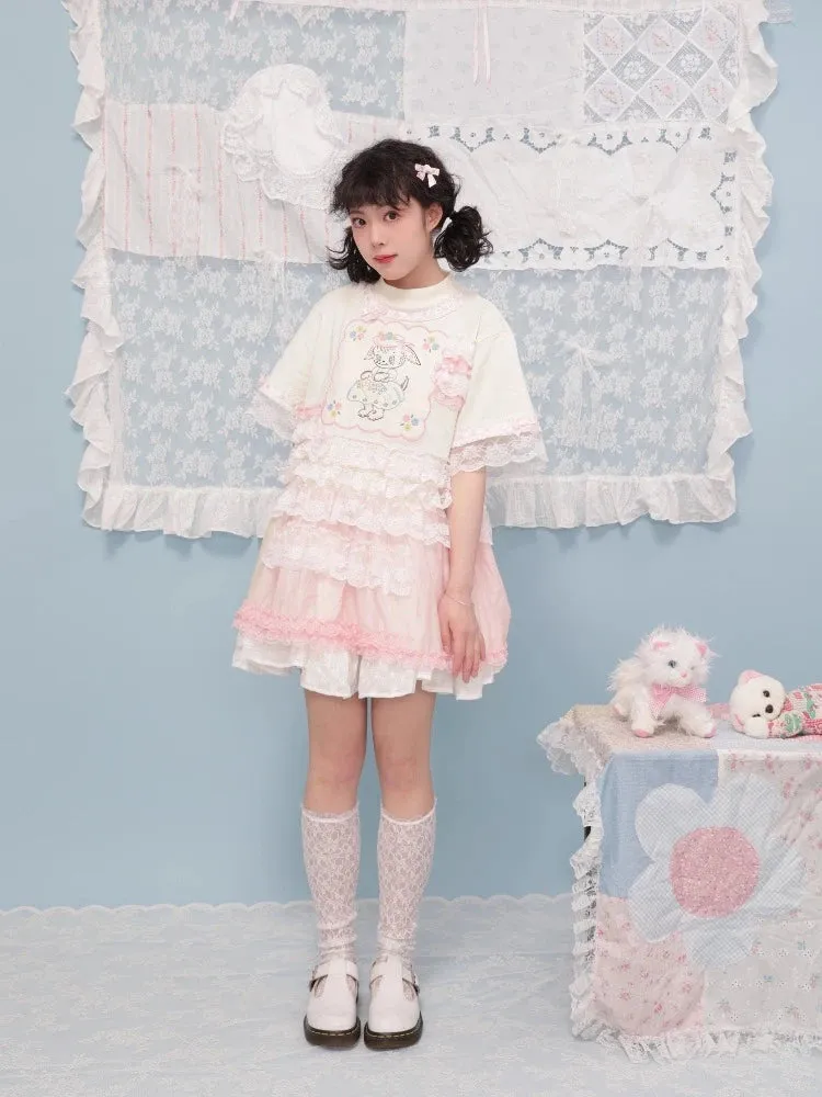 Puppy lace t-shirt【s0000007740】