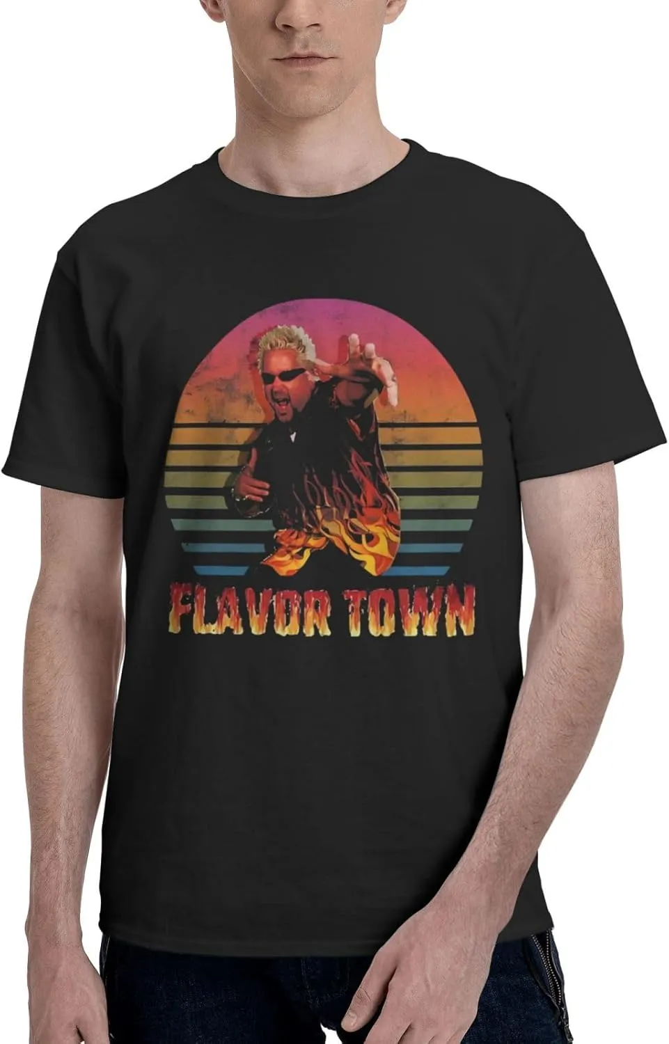 Shirt Men's Round Neck T-Shirt Summer Fashion Short Sleeve Tops Vintage Rock Tee Shirts