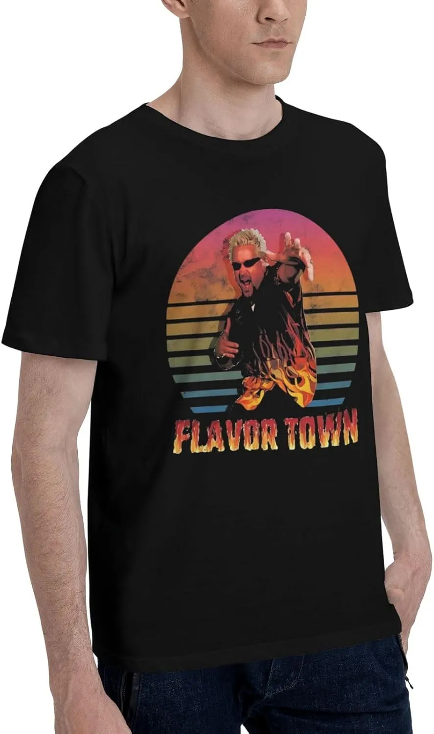 Shirt Men's Round Neck T-Shirt Summer Fashion Short Sleeve Tops Vintage Rock Tee Shirts