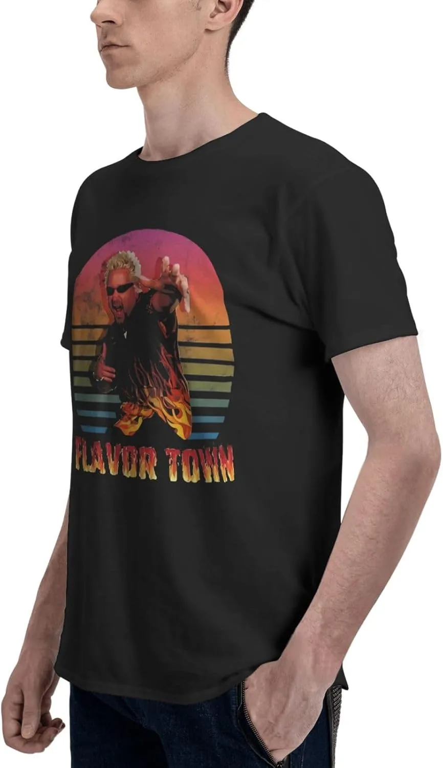 Shirt Men's Round Neck T-Shirt Summer Fashion Short Sleeve Tops Vintage Rock Tee Shirts