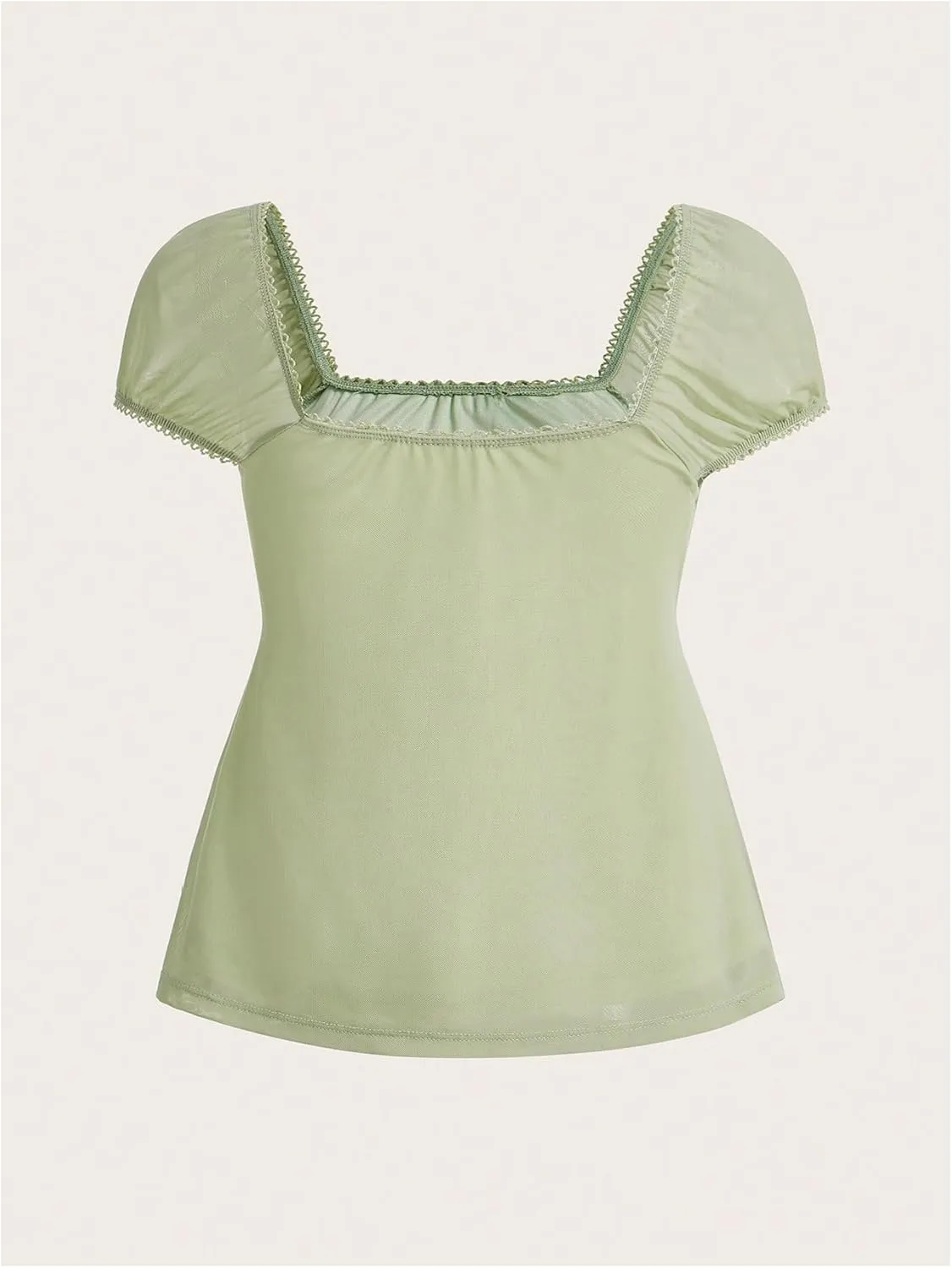 SOLY HUX Women's Square Neck Short Sleeve Peplum Tops Tie Front Summer Tee Shirt Streetwear