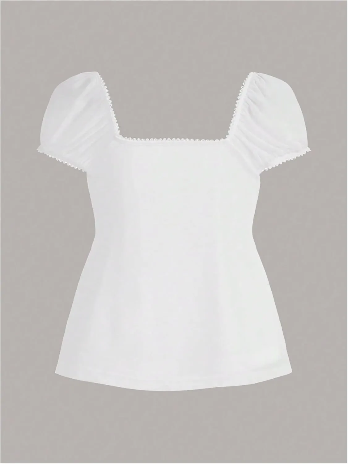 SOLY HUX Women's Square Neck Short Sleeve Peplum Tops Tie Front Summer Tee Shirt Streetwear