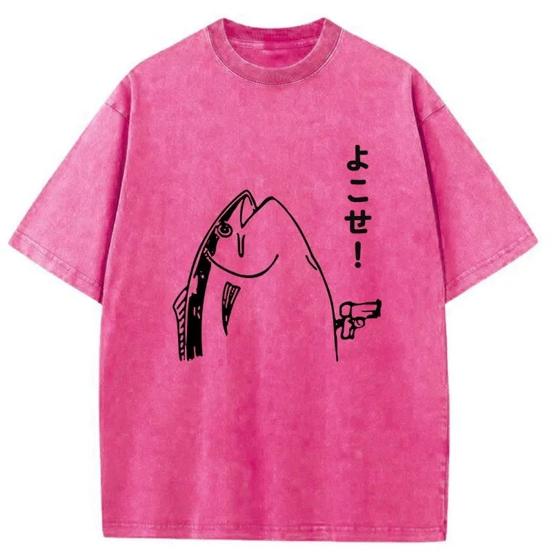 Tokyo-Tiger Fish Hold Up Gun Washed T-Shirt