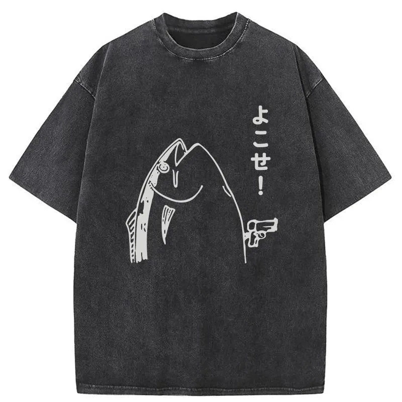 Tokyo-Tiger Fish Hold Up Gun Washed T-Shirt