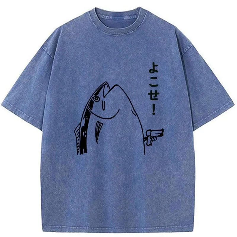 Tokyo-Tiger Fish Hold Up Gun Washed T-Shirt