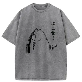 Tokyo-Tiger Fish Hold Up Gun Washed T-Shirt