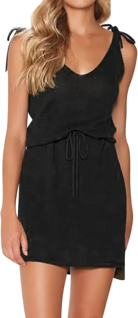 Women's Casual Round Neck Short Sleeve T Shirt Dress Tie Waist Belted Short Dress