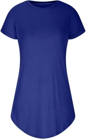 Women's Fashion Casual Sport Roll Sleeve Tennis Dress Beach A Line T-Shirt Dresses Cover Up Sundress with Pockets