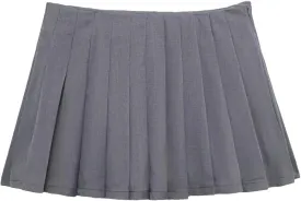 Women's Side Zip Pleated Skirt, High Waist Casual Summer Mini